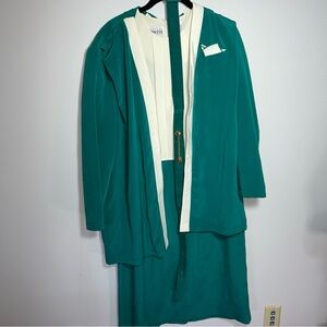 Leslie Fay Teal and Cream Ensemble